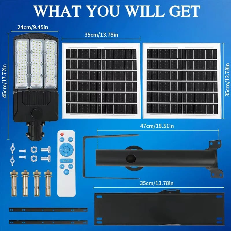 Outdoor Solar Motion Light with Dual Panels for Paths Driveways Yards