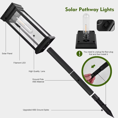 Solar Pathway Lights for Garden and Walkway, Set of 2
