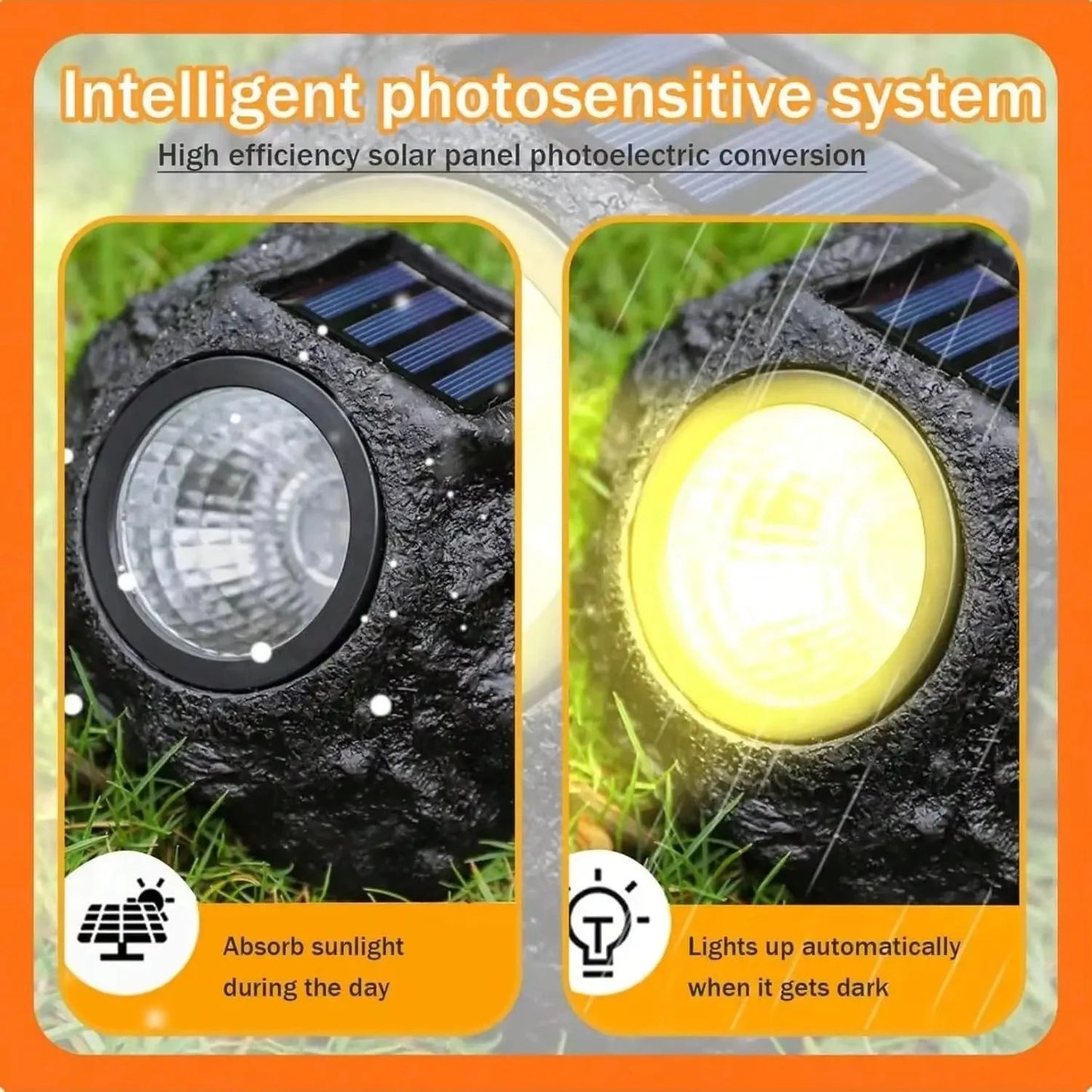 Solar Rock Spotlight for Garden Landscape and Yard Lighting