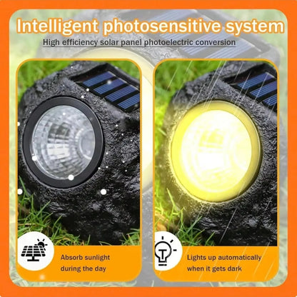 Solar Rock Spotlight for Garden Landscape and Yard Lighting