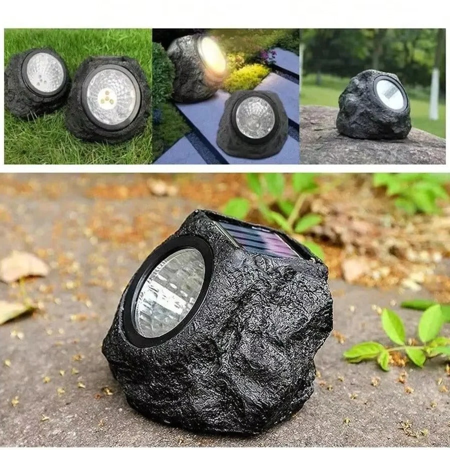 Solar Rock Spotlight for Garden Landscape and Yard Lighting