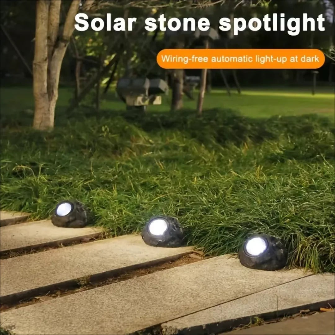 Solar Rock Spotlight for Garden Landscape and Yard Lighting