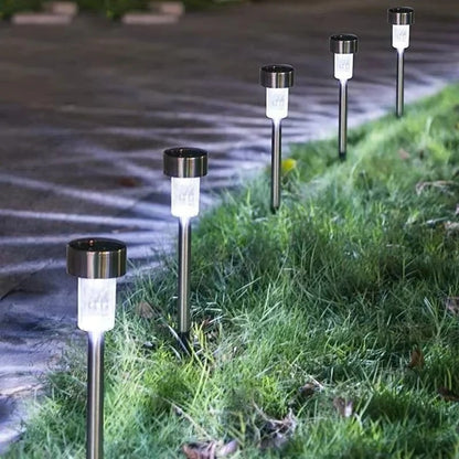 Solar Pathway Stake Lights for Garden and Yard Decor, 10 Piece