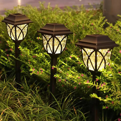 Solar Powered Outdoor Pathway Lights with LED Glow for Garden and Landscape, Set of 2
