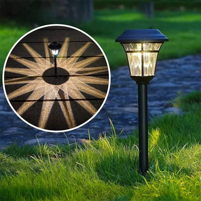 Waterproof Solar Ground Stake Lights for Garden Walkway and Outdoor Decor,  Set of 4