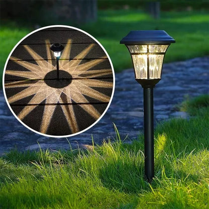 Waterproof Solar Ground Stake Lights for Garden Walkway and Outdoor Decor,  Set of 4