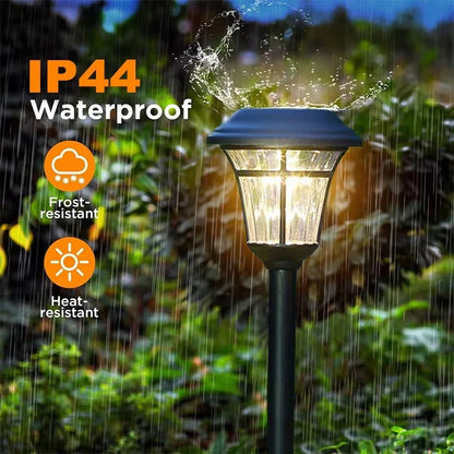 Waterproof Solar Ground Stake Lights for Garden Walkway and Outdoor Decor,  Set of 4