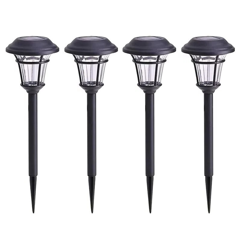 Waterproof Solar Ground Stake Lights for Garden Walkway and Outdoor Decor,  Set of 4