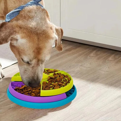 Slow Feeder Puzzle Bowl for Dogs and Cats with Non Slip Base Tray