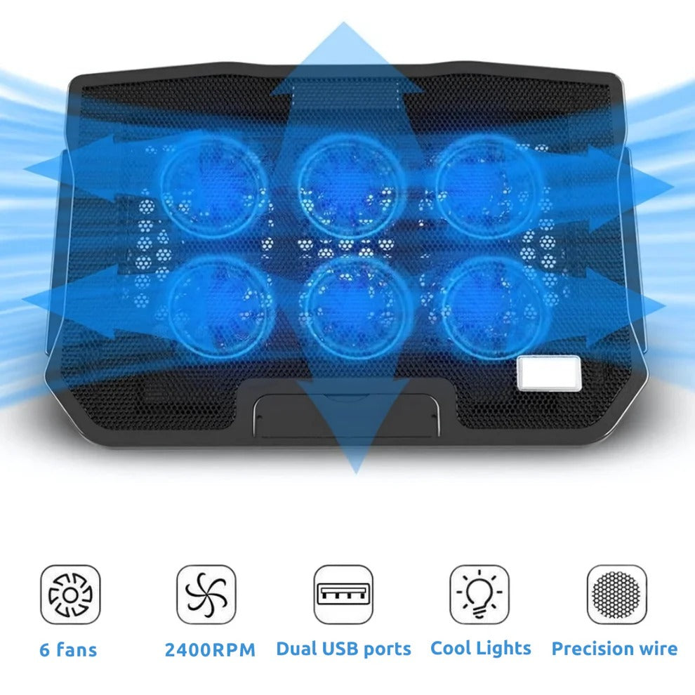 Laptop Cooling Pad with 6 Fan Ventilation for Desktop Use