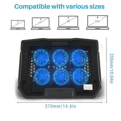 Laptop Cooling Pad with 6 Fan Ventilation for Desktop Use