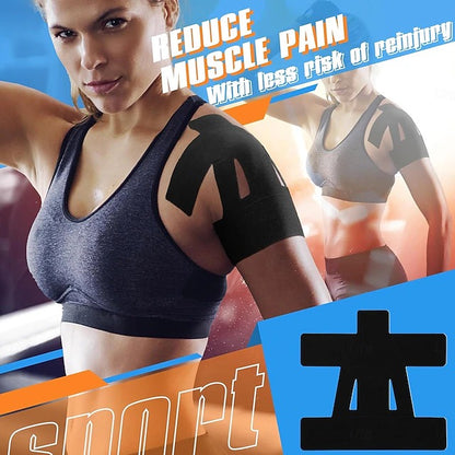 Kinesiology Athletic Tape for Shoulder Support and Muscle Recovery, Pre Cut Waterproof Sports Wrap