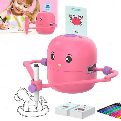 Kids Drawing Robot Machine with 100 Art Cards and 2 Pens, Auto Sketch Learning Toy