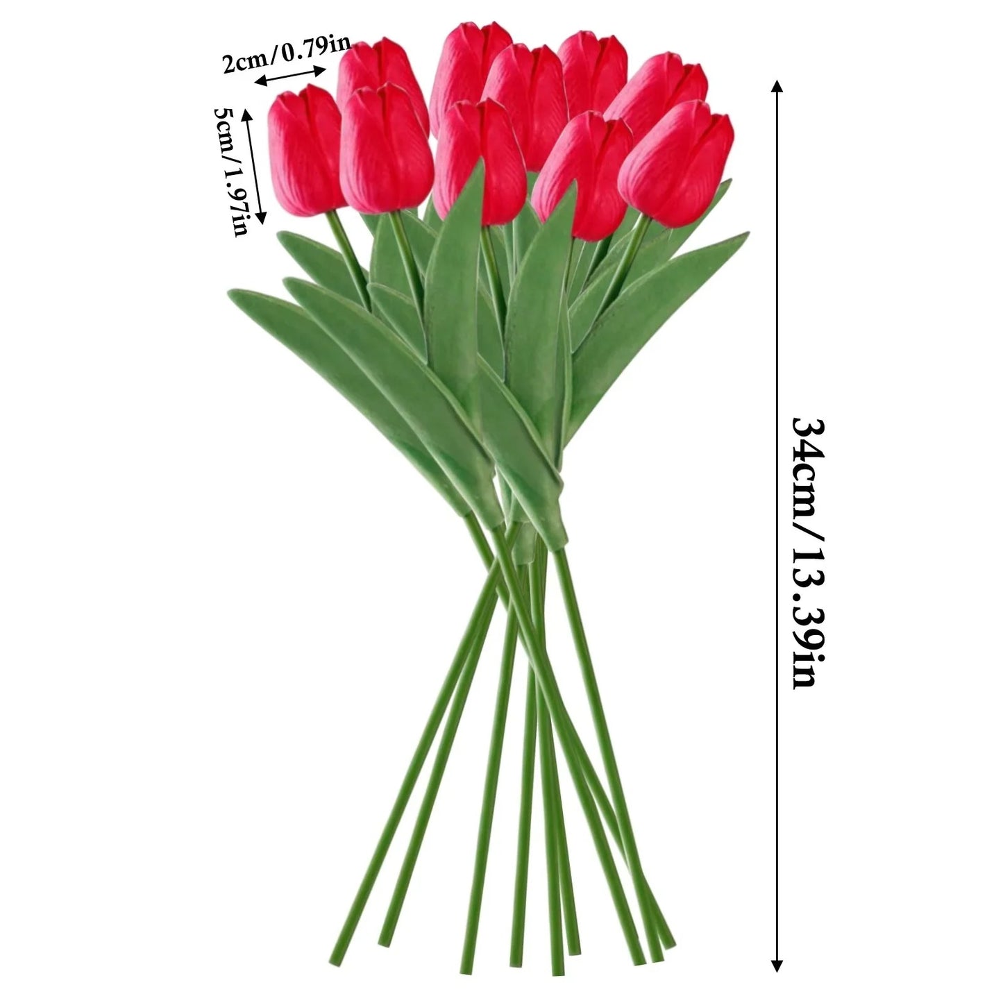 Artificial Spring Flower Bouquet Set with Silk Blooms, Set of 10