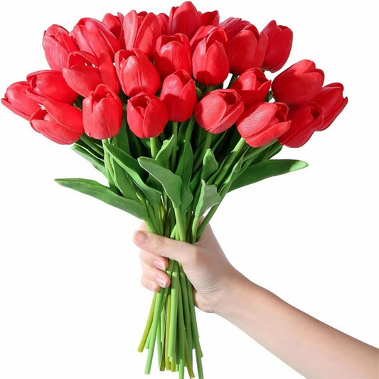 Artificial Spring Flower Bouquet Set with Silk Blooms, Set of 10