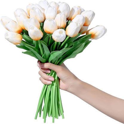 Artificial Spring Flower Bouquet Set with Silk Blooms, Set of 10