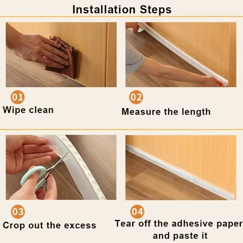 Clear Adhesive Door Seal Strip for Draft and Gap Protection Support, 16.4 Feet