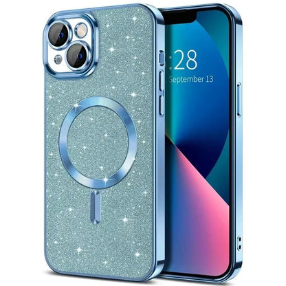 Electroplated Glitter iPhone Cover with MagSafe Compatibility and Slim Fit Design