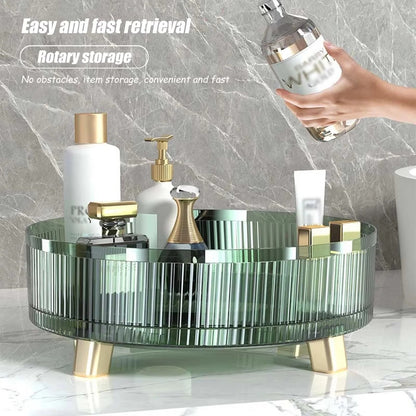 Rotating Makeup Organizer with 360 Degree Base for Vanity and Counter Use
