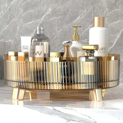 Rotating Makeup Organizer with 360 Degree Base for Vanity and Counter Use