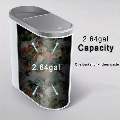 Compact Waste Bin with Push Down Lid for Bathroom
