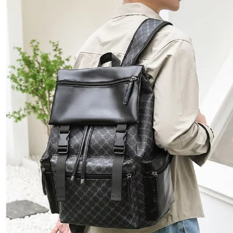 Leather Carry On Backpack with Padded Back and 15 Inch Laptop Fit
