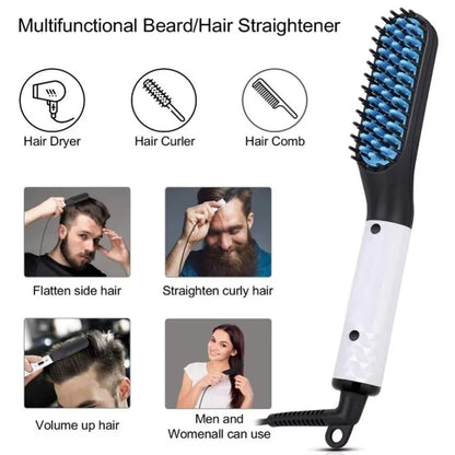 Compact Ceramic Heated Brush for Beard Styling and Grooming