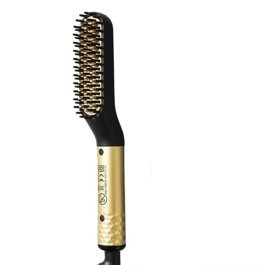 Compact Ceramic Heated Brush for Beard Styling and Grooming