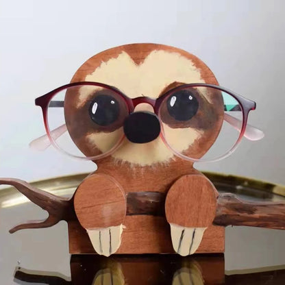 Animal Shaped Wooden Eyeglasses Holder for Desk Organization