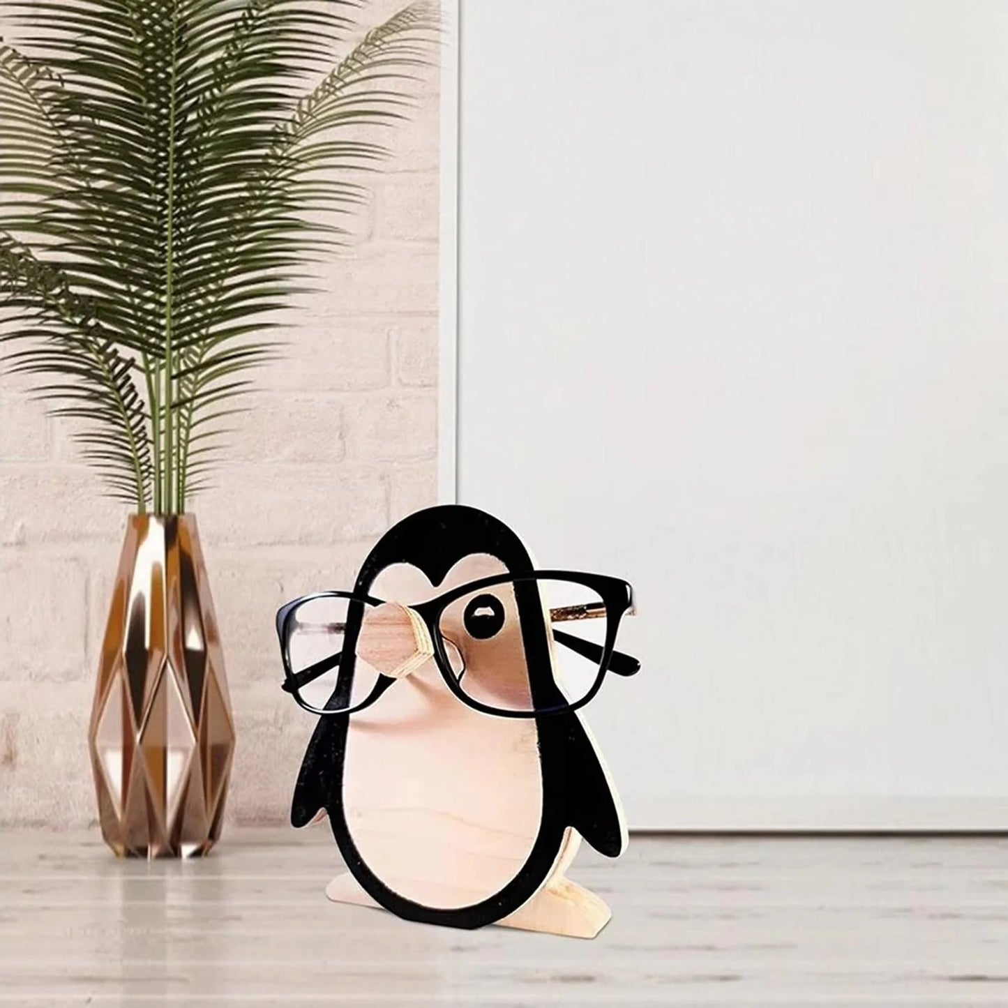 Animal Shaped Wooden Eyeglasses Holder for Desk Organization