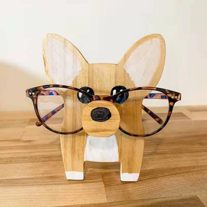 Animal Shaped Wooden Eyeglasses Holder for Desk Organization