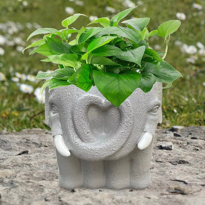 Small Cartoon Resin Planter for Indoor Desk Shelf and Windowsill Decor