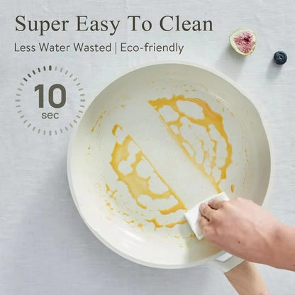 Ceramic Coated Granite Cookware Collection with Matching Lids, 22 Piece