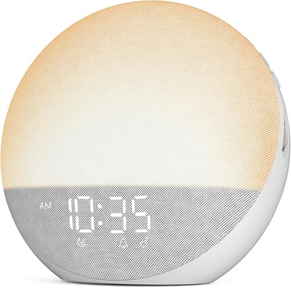 Sunrise Alarm Clock White Noise Machine: Natural Wake Up Light - Dimmable Clock with Bluetooth Speaker for Bedroom - 25 Sleep Sounds for Baby Adults Kids Putty allveramart