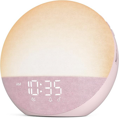 Sunrise Alarm Clock White Noise Machine: Natural Wake Up Light - Dimmable Clock with Bluetooth Speaker for Bedroom - 25 Sleep Sounds for Baby Adults Kids Putty allveramart