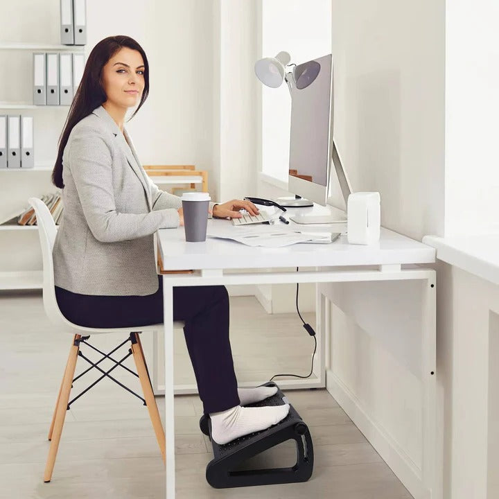 Adjustable Ergonomic Foot Rest Cushion with Non-Slip Base for Under Desk Use