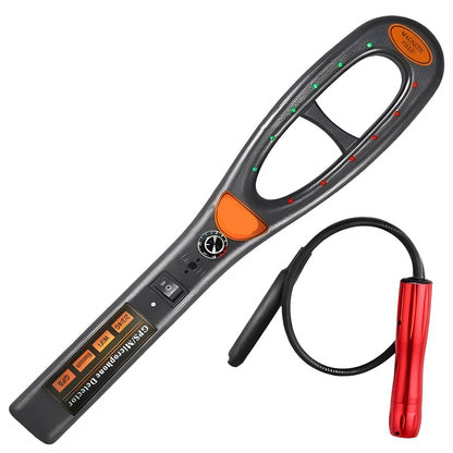 Portable RF Bug Detector with Sound, Light, and Vibration Alerts