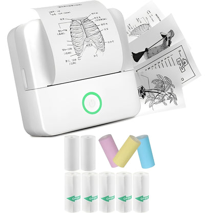 Inkless Thermal Sticker Printer with Bluetooth, Portable Photo Printer