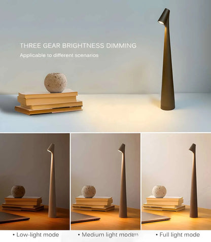 Cordless Aluminum Desk Lamp with 3-Level Dimming and USB Charging