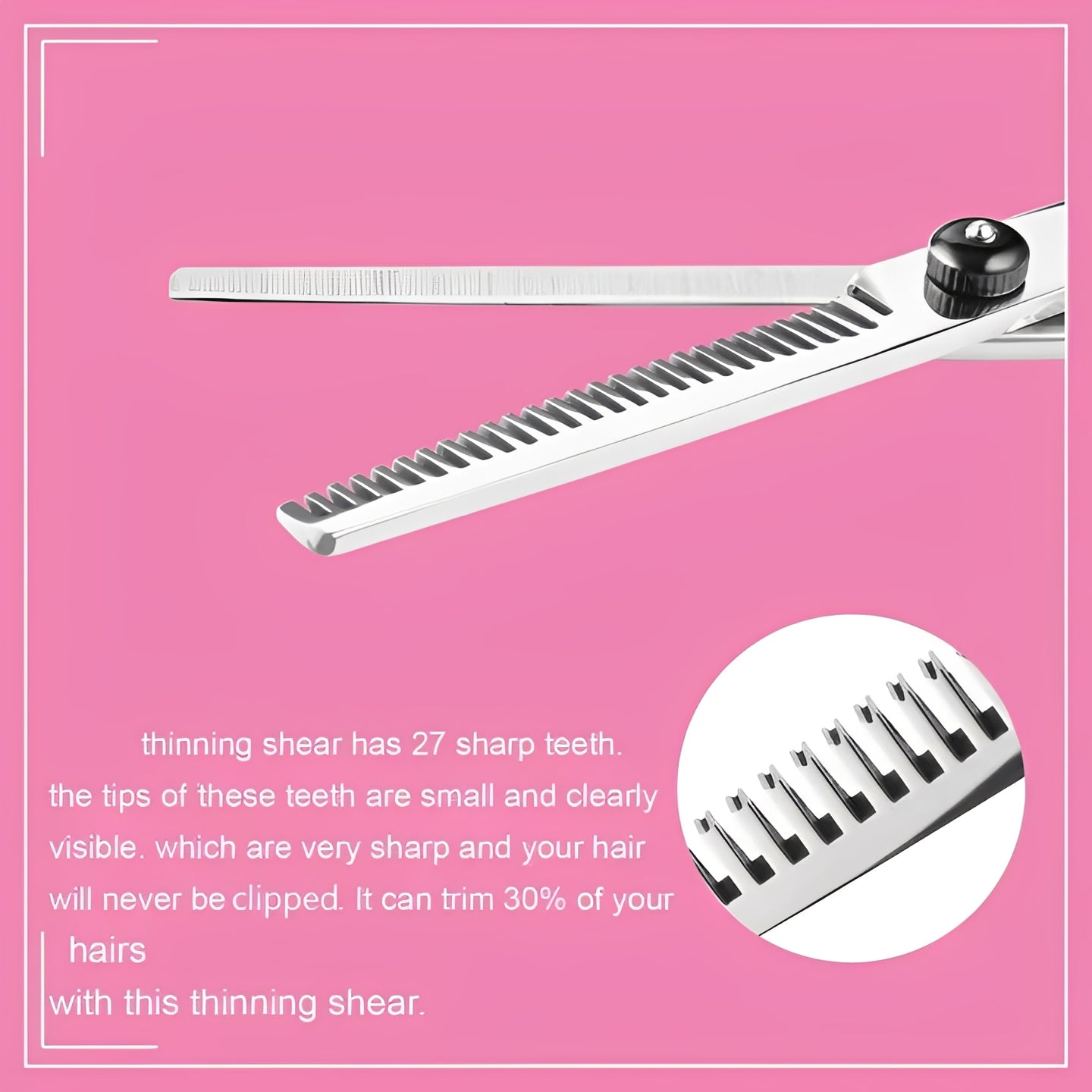 Hair Cutting Scissors and Thinning Shears Set with Combs and Clips