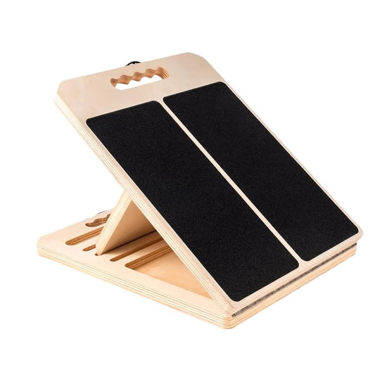 Five Level Adjustable Wooden Slant Board for Stretching and Incline Exercise