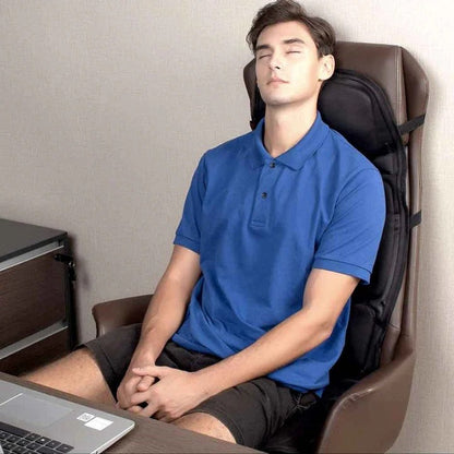 Massage Chair Pad with 8 Modes, Optional Heat for the Back and Neck and a Wired Remote for Cars and Homes