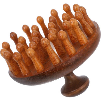 Sandalwood Hair Comb with Scalp Massage and Gua Sha Function