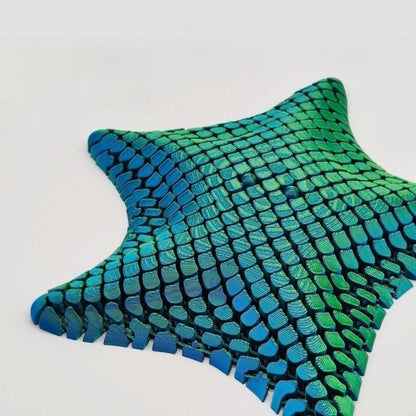 Articulating Ocean Star Fidget Toy with Movable Printed Joints for Desk Play
