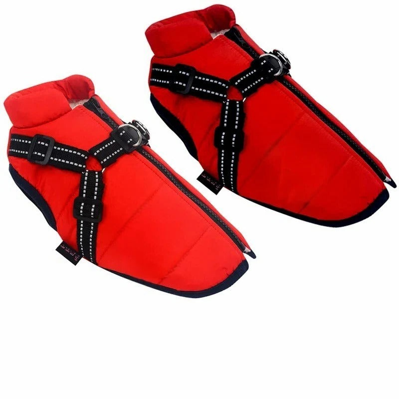 Waterproof Winter Dog Coat with Integrated Harness for Outdoor Use
