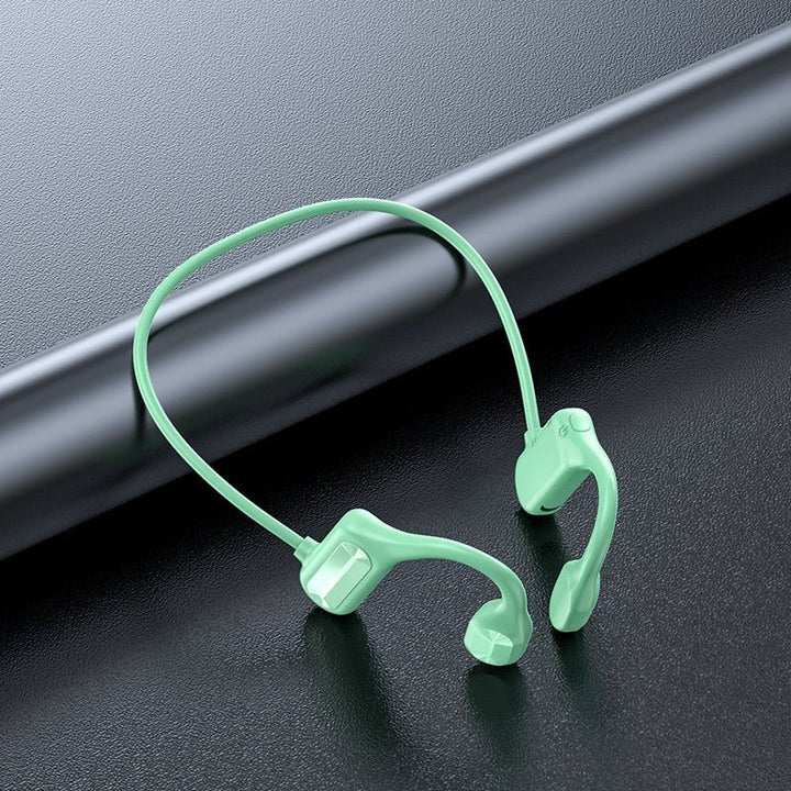 Rechargeable Wireless Conduction Headphones with Touch Controls Built In Mic for Calls