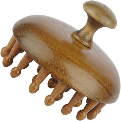 Sandalwood Hair Comb with Scalp Massage and Gua Sha Function