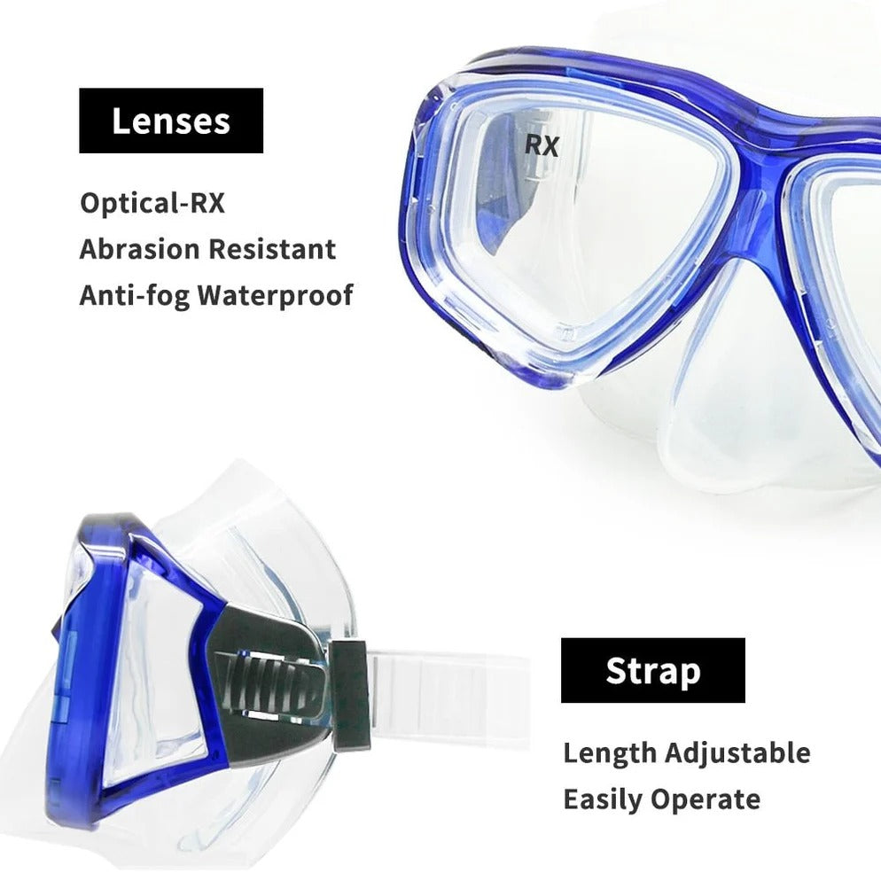 Tempered Glass Scuba Diving Mask with Adjustable Silicone Strap
