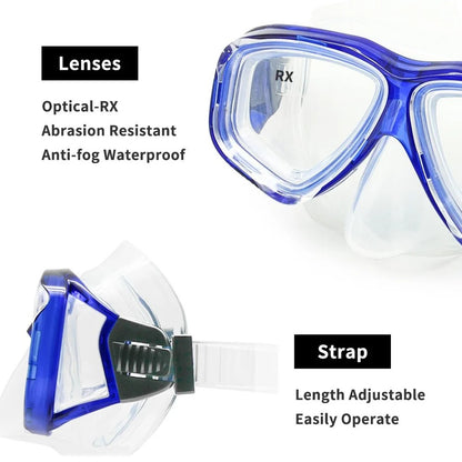 Tempered Glass Scuba Diving Mask with Adjustable Silicone Strap