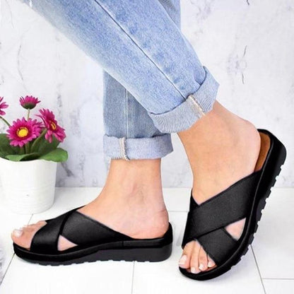 Open-Toe Platform Sandals with Stacked Mid-Height Heel for Women